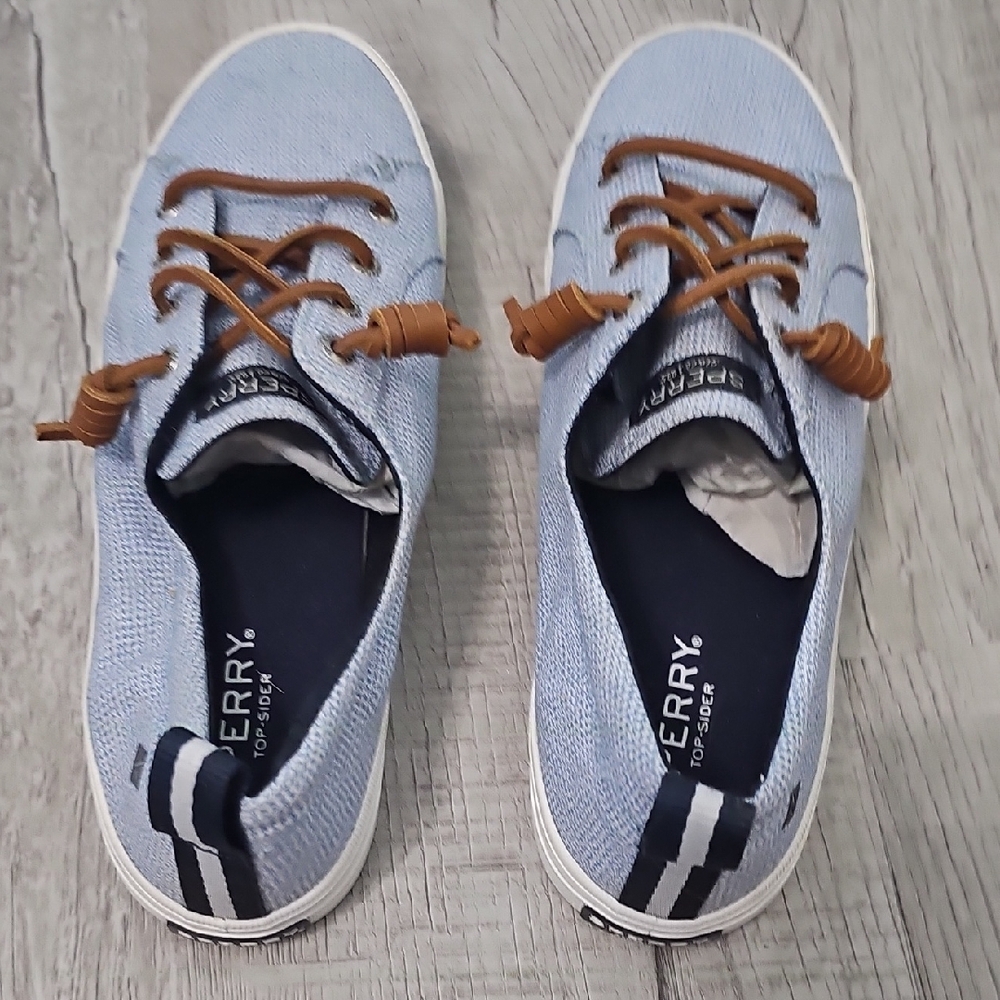 Sperry Light Blue Canvas Shoes with Brown Laces - Picture 5 of 5